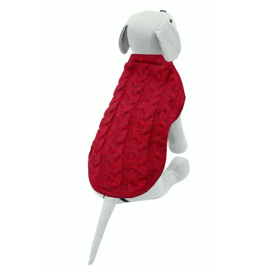 Outech Camisola vermelha entrançada para cães