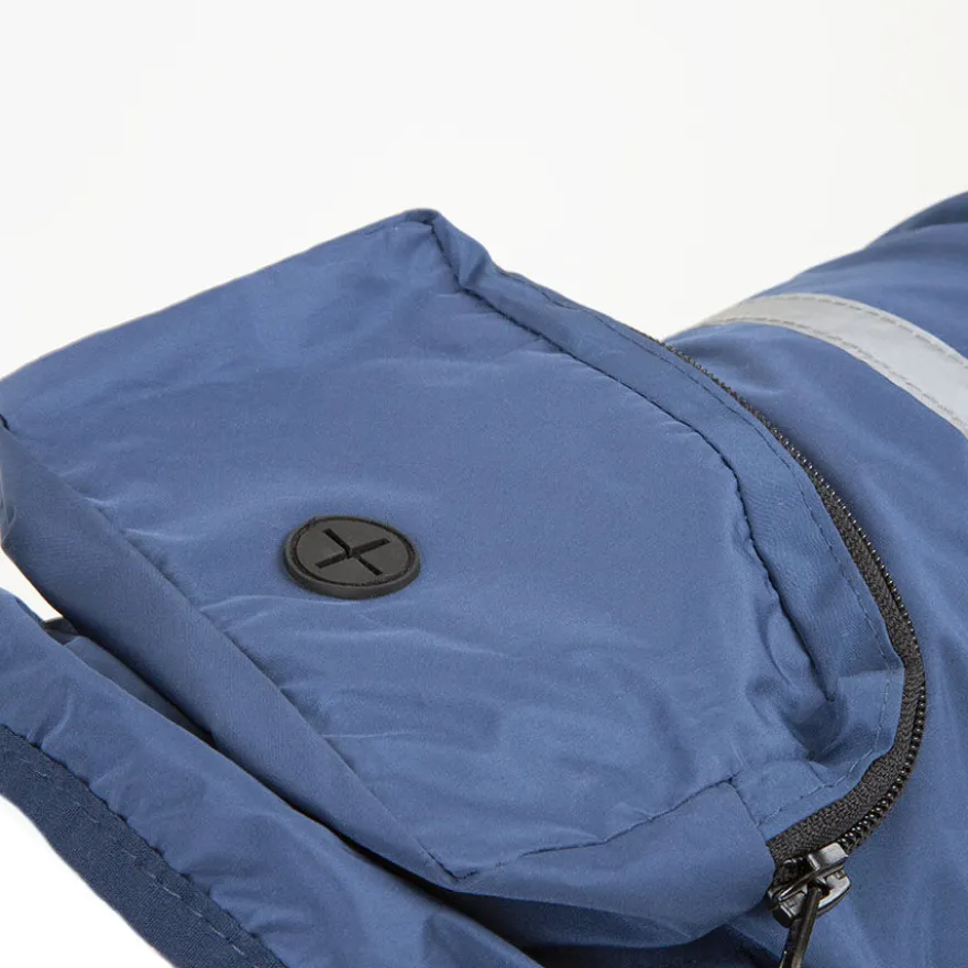 Outech Capa de chuva azul-marinho com bolso para cães