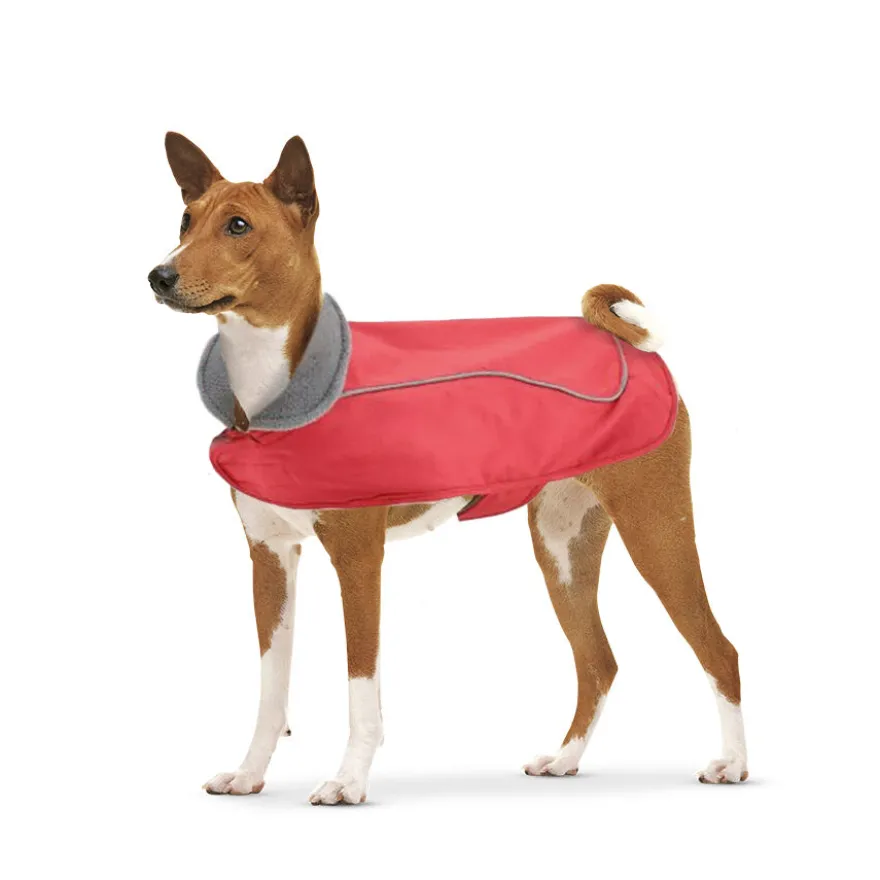 Outech Capa de Chuva Impermeável vermelho com capuz para cães