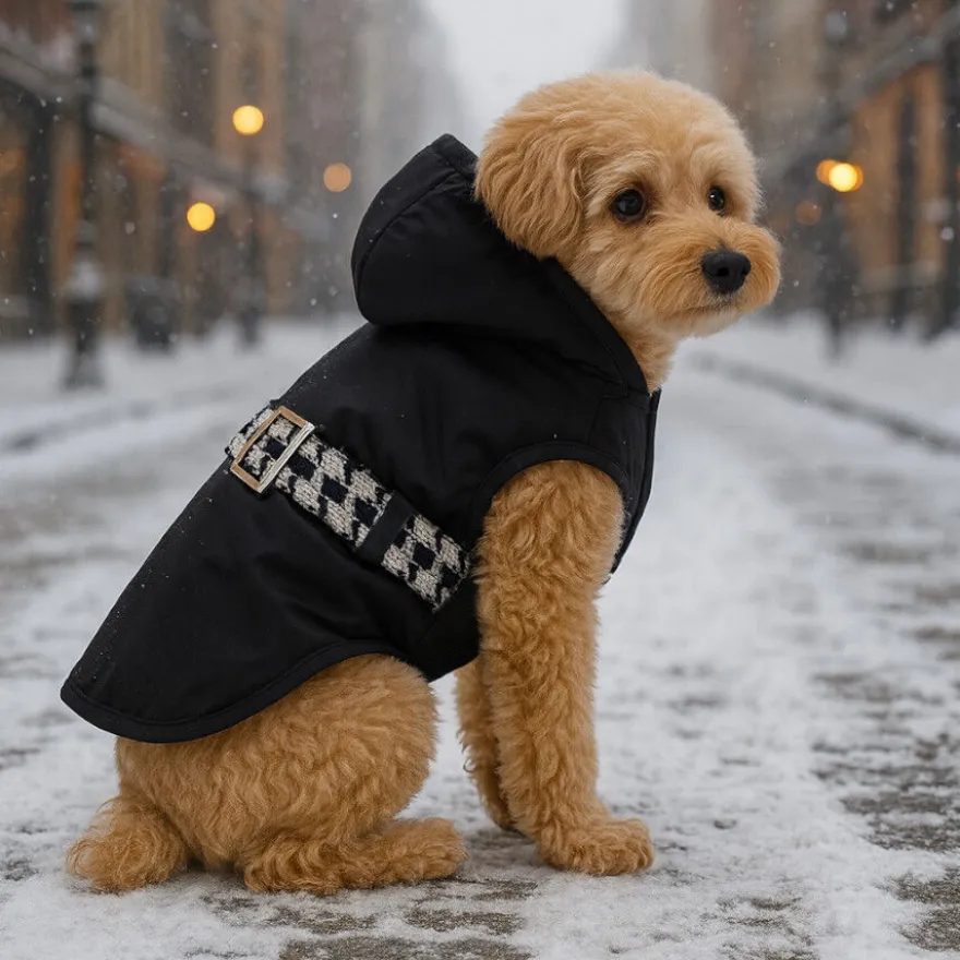 Outech Casaco Preto com Cinto para cães