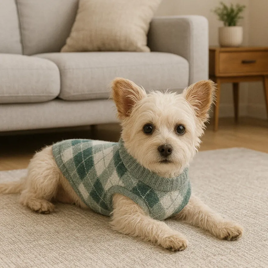 Outech Hoodie com Losangos Verdes para cães