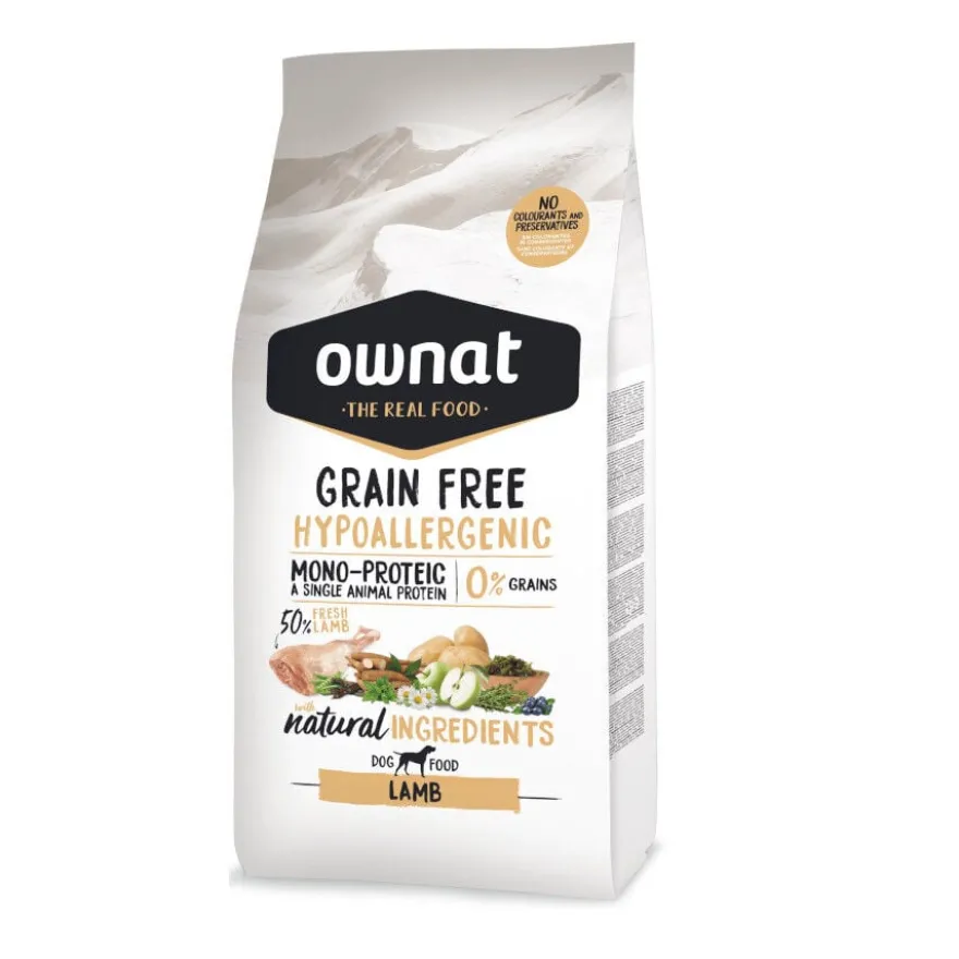 Ownat Grain Free Hypoallergenic Cordeiro ração para cães