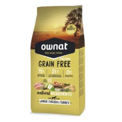Ownat Junior Prime Grain Free Frango e Peru ração para cães