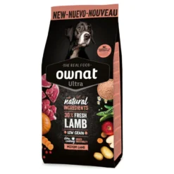 Ownat Medium Ultra Cordeiro e Arroz ração para cães