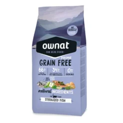 Ownat Prime Grain Free Esterilizado Peixe ração para gatos