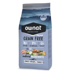 Ownat Senior Prime Grain Free Frango e Peru Ração para cães