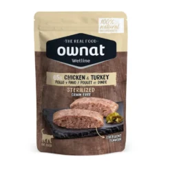 Ownat Wetline Esterilizado Frango e Peru saquetas para gatos