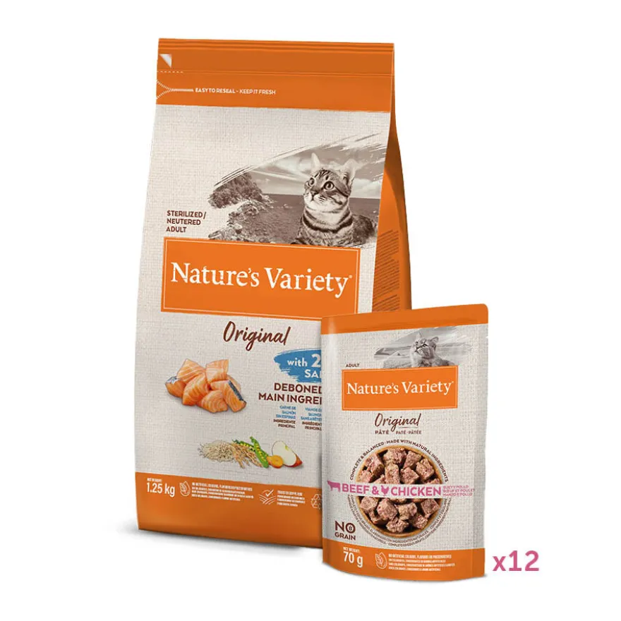Pack Alimento Gatos Esterilizados Original Salmão Nature's Variety