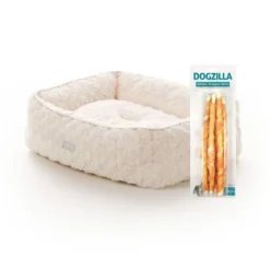 Pack Cama Leeby + Snack de Frango Dogzilla para Cães