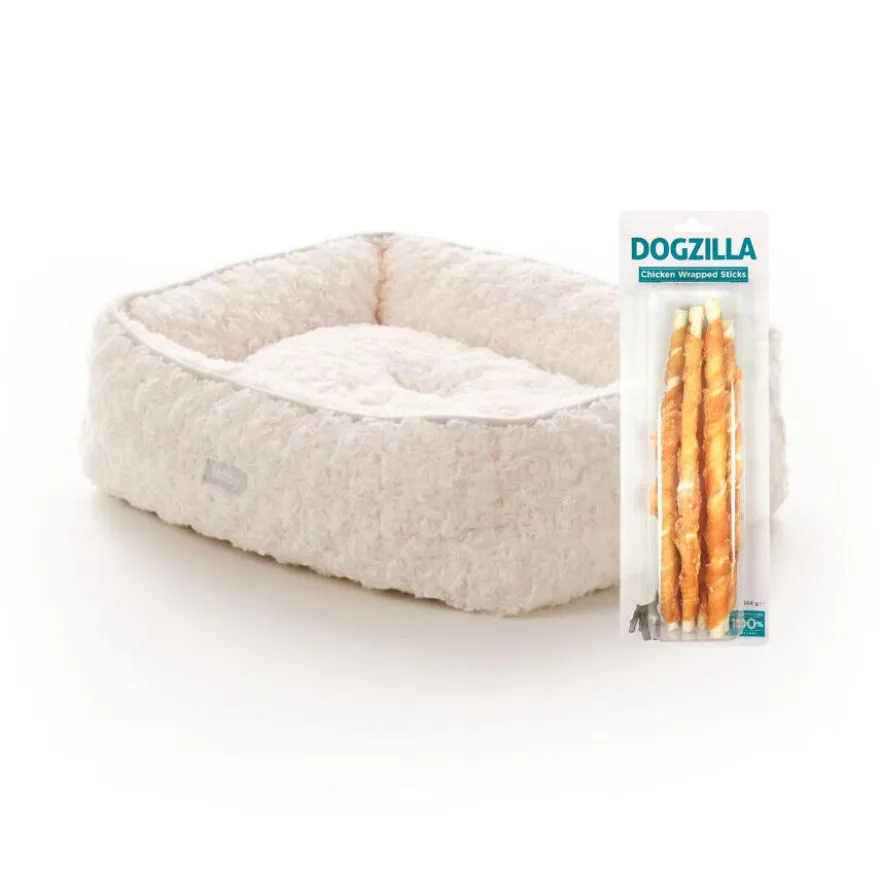 Pack Cama Leeby + Snack de Frango Dogzilla para Cães
