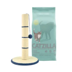 Pack de arranhador TK-Pet + 2 kg de ração esterilizada Catzilla para gatos adultos