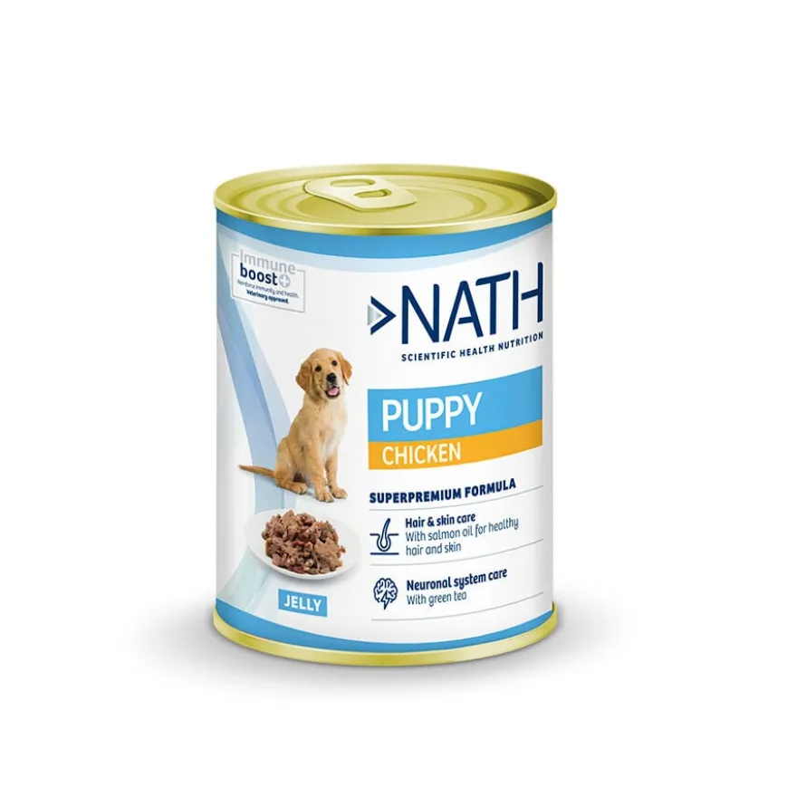 Pack Nath Puppy Ração + Latas de Frango em gelatina para cachorros