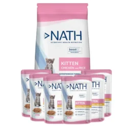 Pack Ração Nath + Saquetas de Frango em gelatina para gatinhos