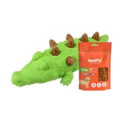 Pack Tootoy! Croco Treat Mordedor Interativo + Snacks Dentais para cães