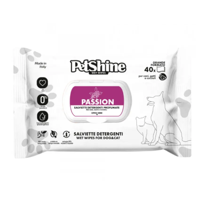 PetShine Toalhetes Húmidos Passion para cães e gatos
