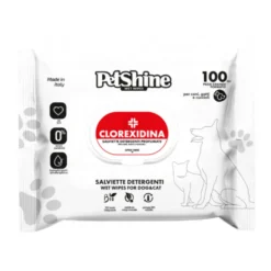 PetShine Toalhitas Húmidas com Clorexidina para cães e gatos