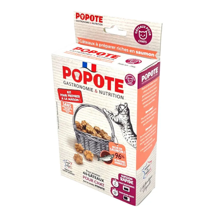 POPOTE Kit de Bolachas Caseiras de Salmão para gatos