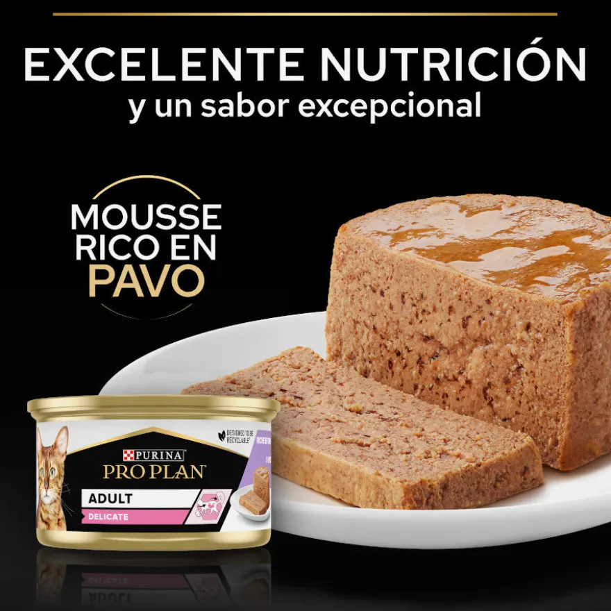 Pro Plan Adult Delicate Mousse de Peru em lata para gatos