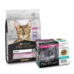 Pro Plan Delicate Digestion Pack de Ração e Alimento Húmido para Gatos