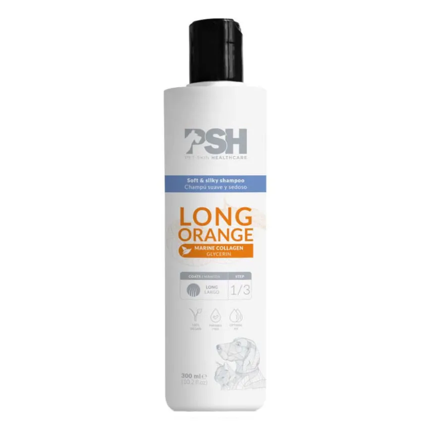 PSH Long Orange Long Hair Shampoo para cães e gatos