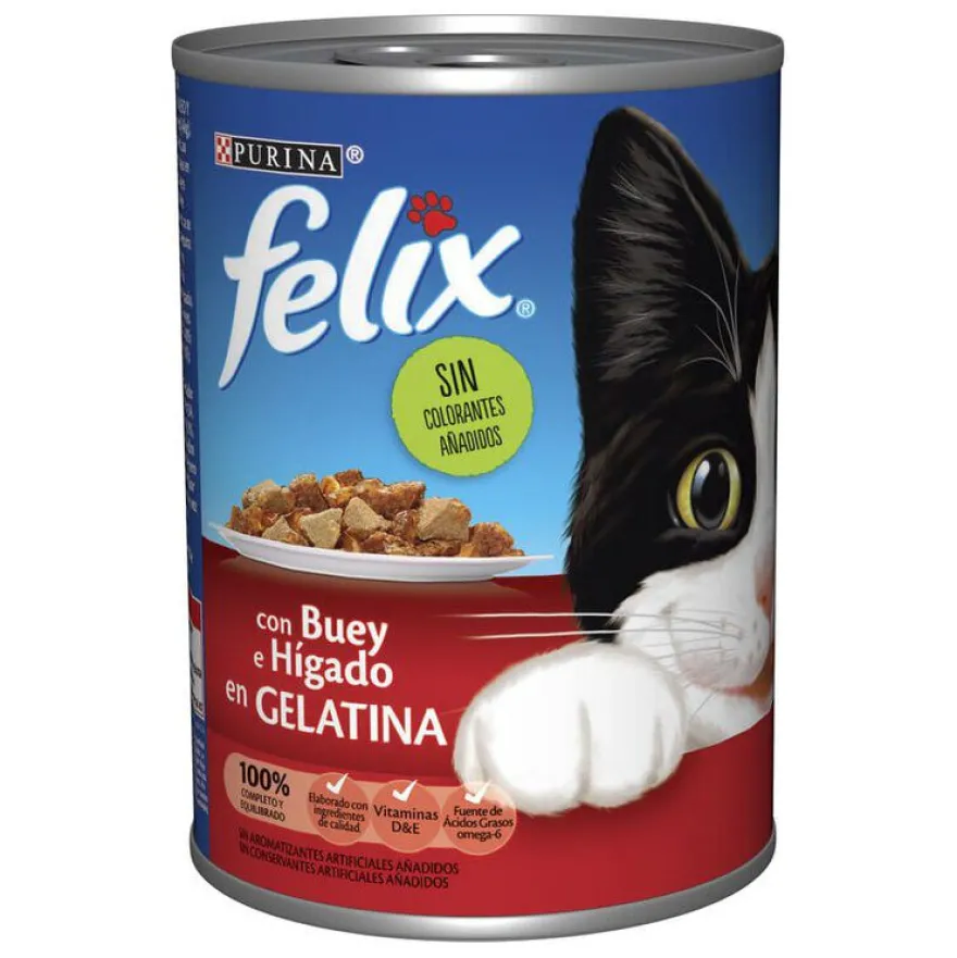 Purina Felix carne de boi e fígado lata para gatos