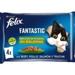 Purina Felix Fantastic Seleção de Vegetais saquetas de gelatina para gatos