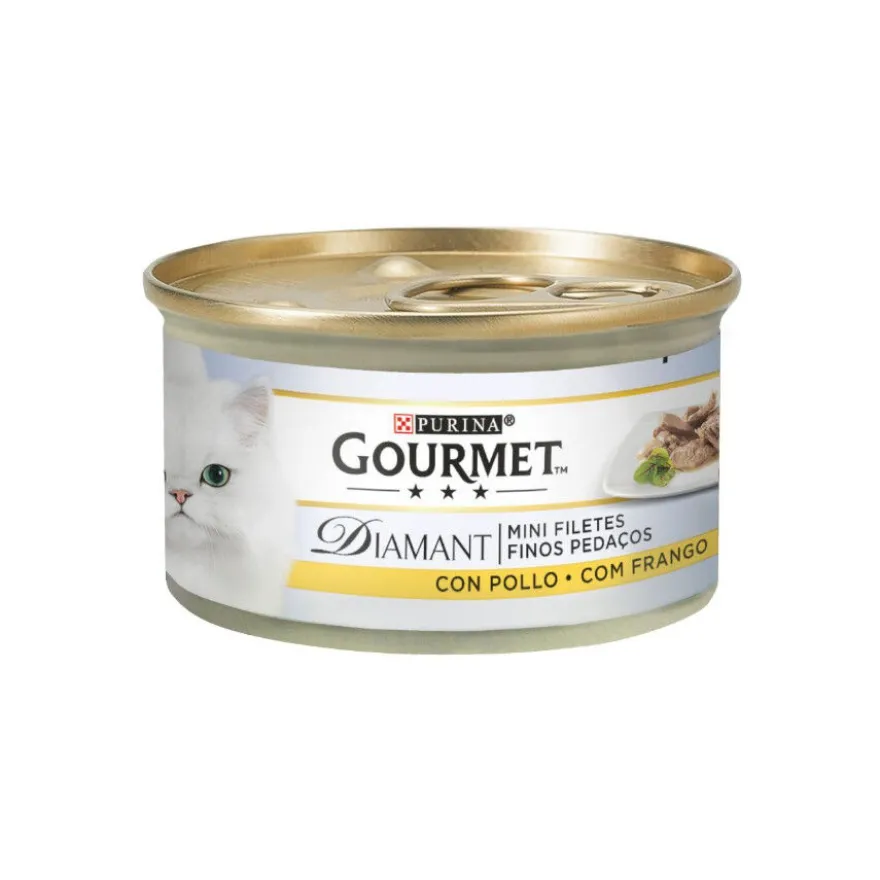 Purina Gourmet Diamant Frango lata em molho para gatos
