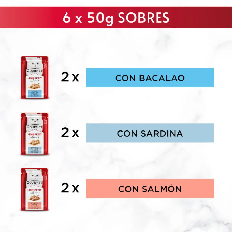 Purina Gourmet Mon Petit Seleção Peixes em molho para gatos