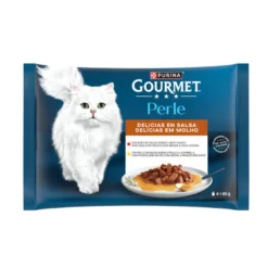 Purina Gourmet Perle Frango e Boi saquetas em molho para gatos