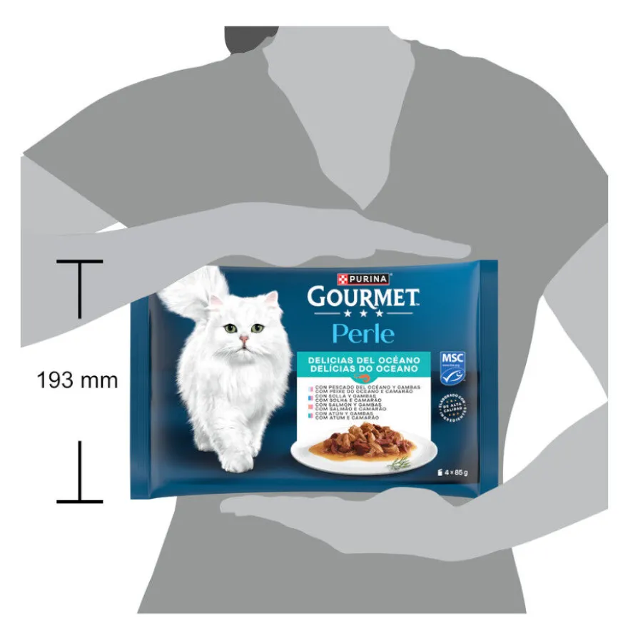 Purina Gourmet Perle Láminas de Delicias do Oceano saquetas em molho para gatos