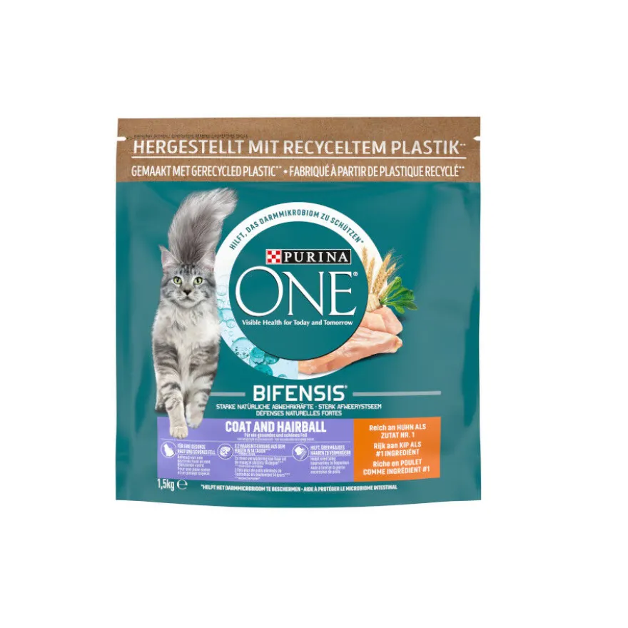 Purina ONE Bifense Coat&Hairball Frango ração para gatos