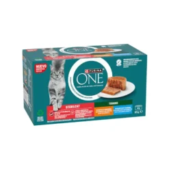 Purina One Esterilizado Comida húmida de frango e bacalhau para gatos