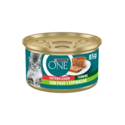 Purina One Esterilizado Comida húmida de peru e espinafres em terrina para gatos