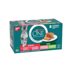 Purina One Esterilizado Comida húmida de salmão e peru para gatos