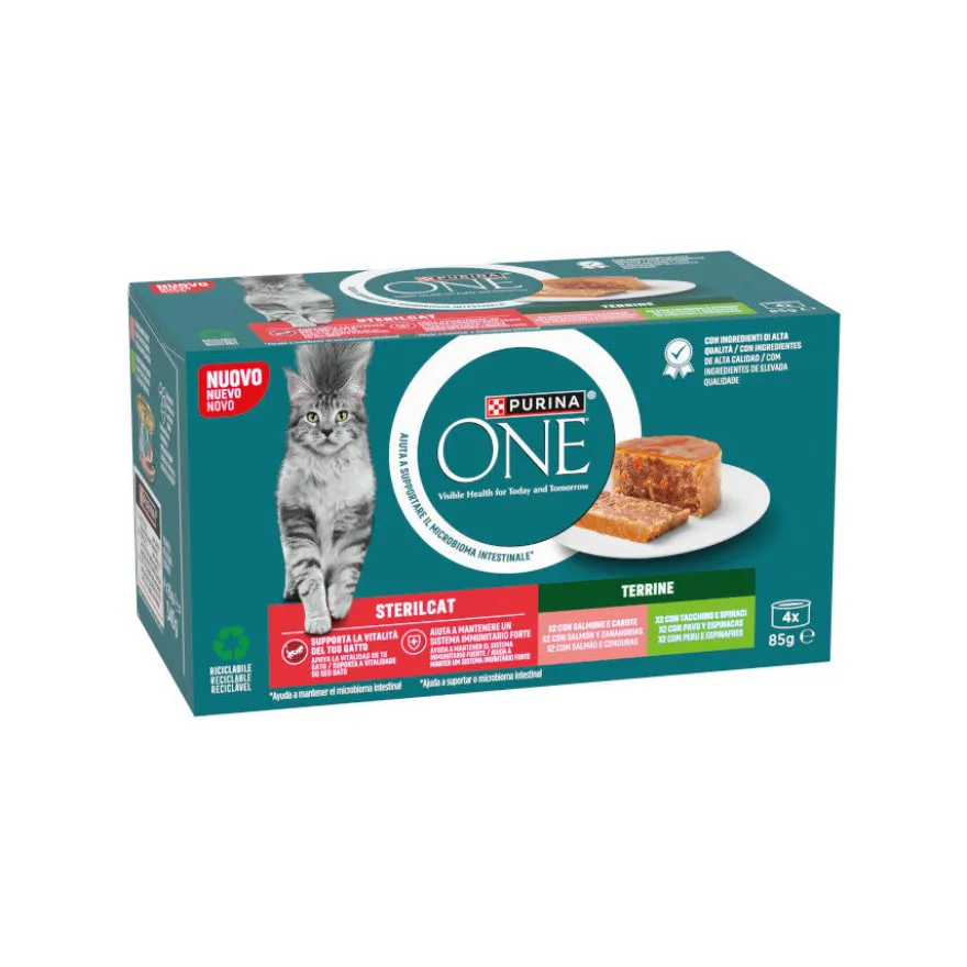 Purina One Esterilizado Comida húmida de salmão e peru para gatos