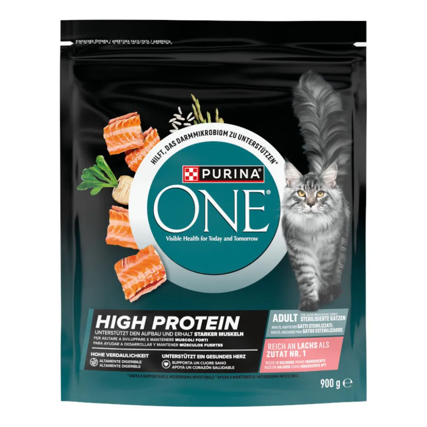 Purina ONE High Protein Esterilizado Ração de salmão para gatos