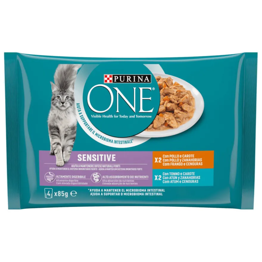 Purina One Wet Sensitive Saqueta em molho para gatos