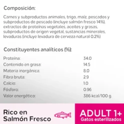 Ração para gatos Perfect Fit Adulto 1+ Salmão Esterilizado