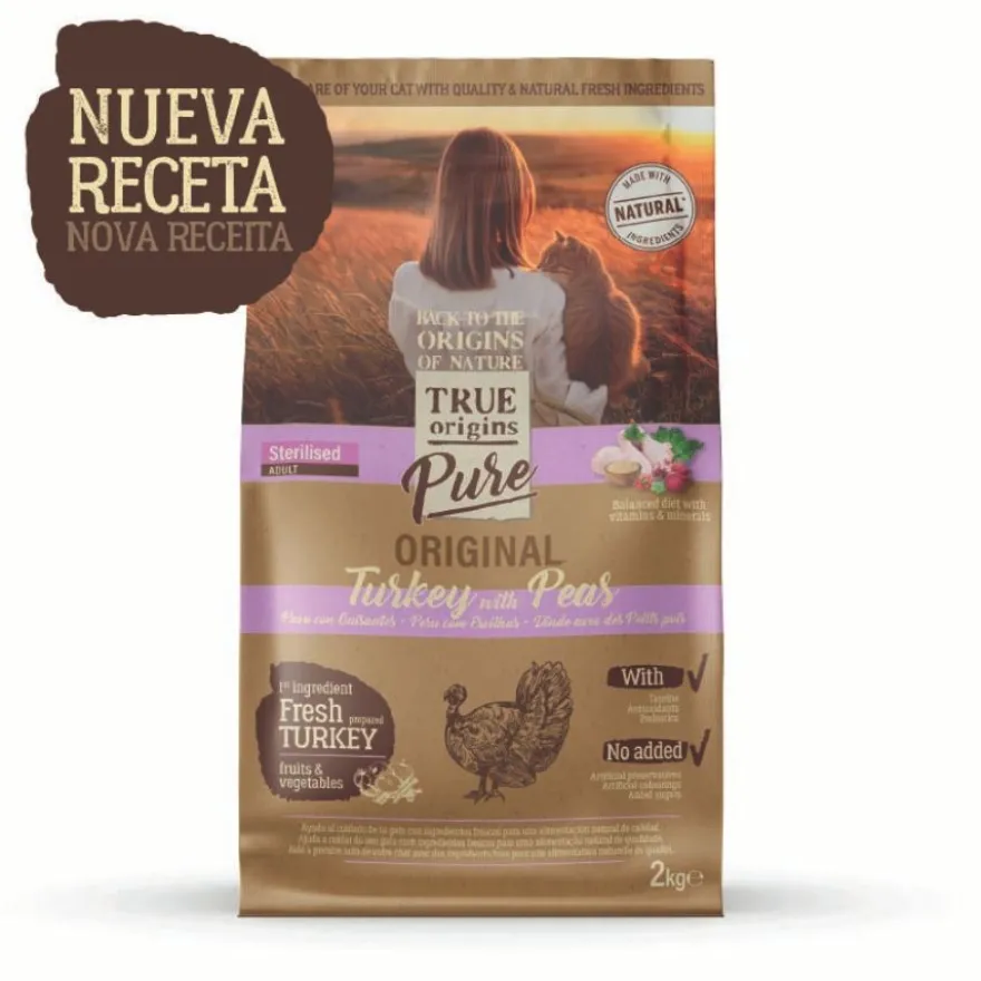 Ração para gatos True Origins Pure Adult esterilizada peru