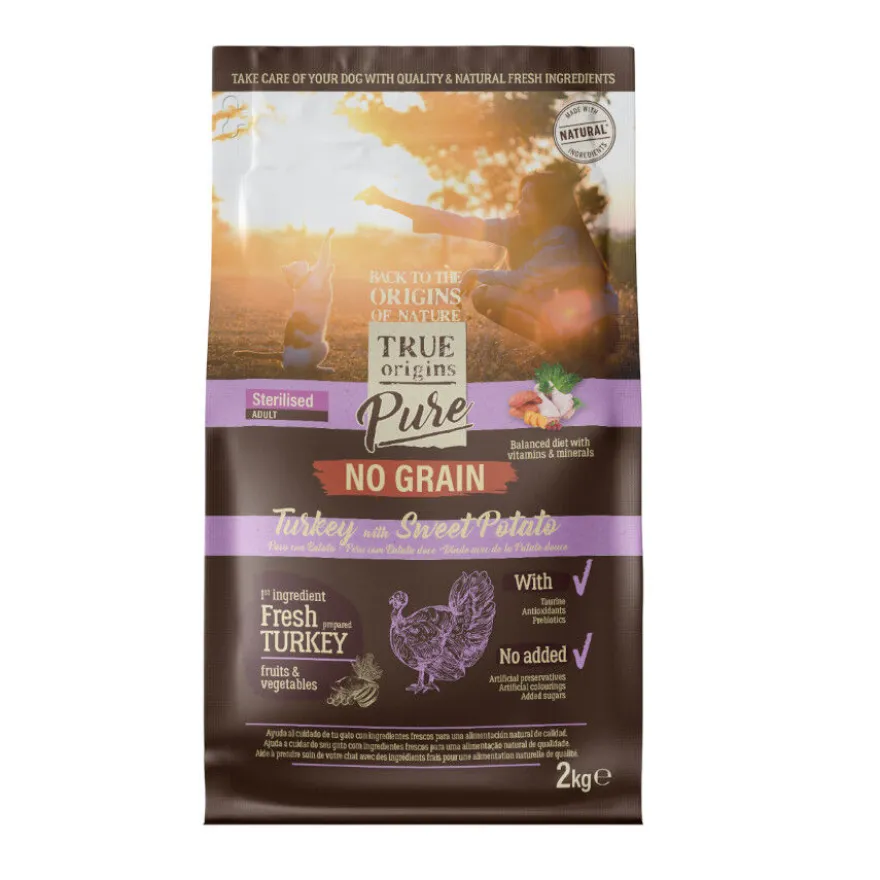 Ração para gatos True Origins Pure Adult esterilizada sem grãos de peru