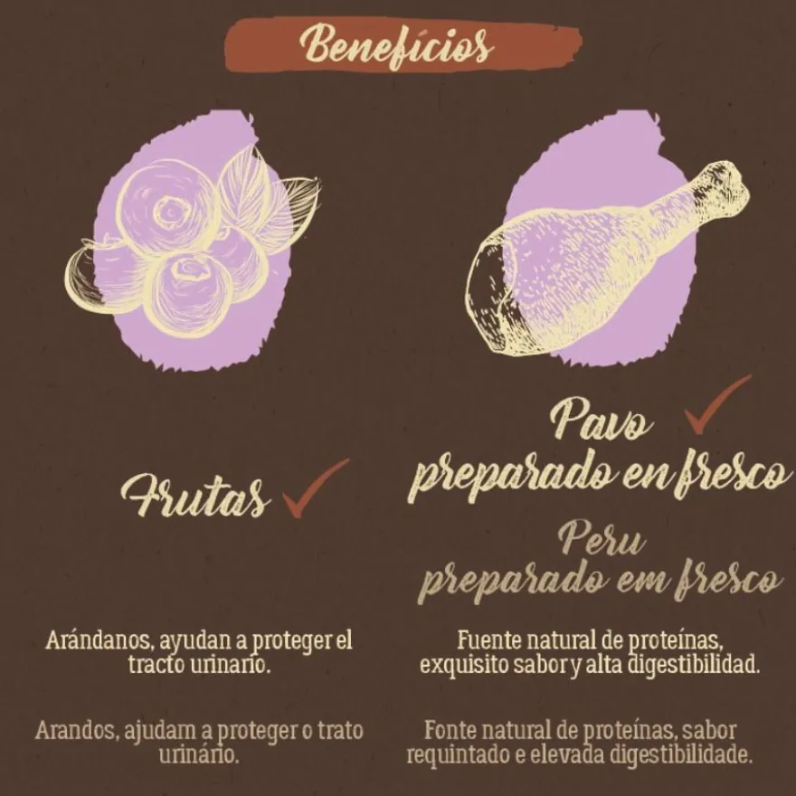 Ração para gatos True Origins Pure Adult esterilizada sem grãos de peru