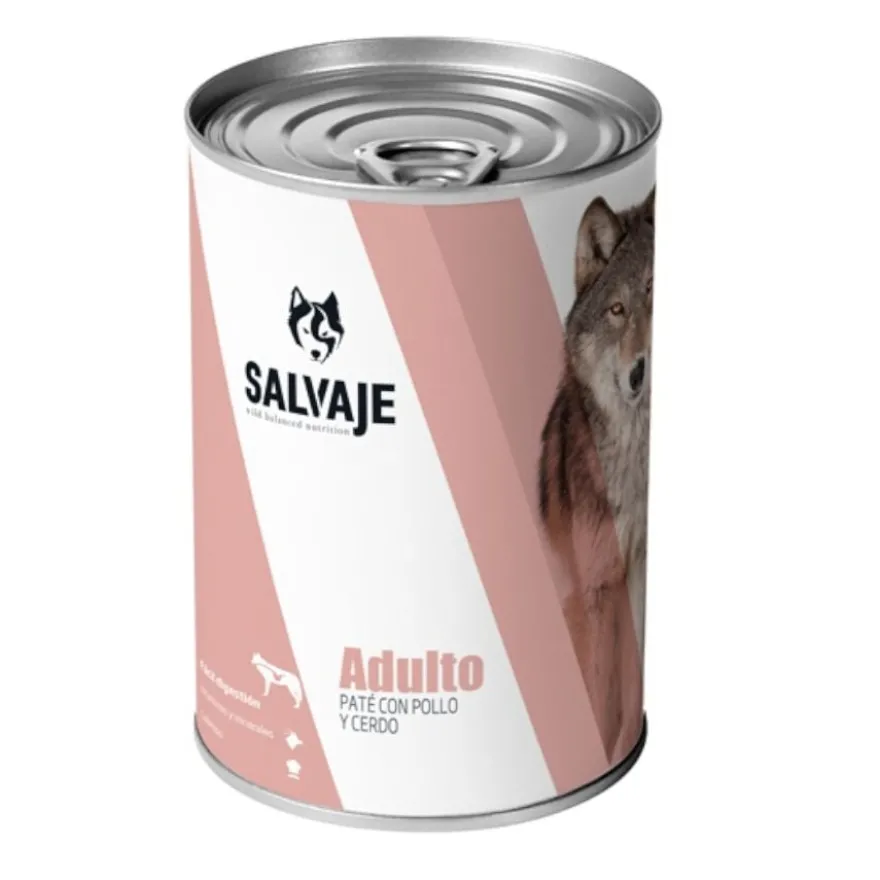 Salvaje Adulto Alimento húmido de frango e Porco em lata para cães Pack Poupança!