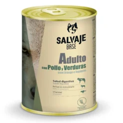 Salvaje Base Adulto Alimento húmido de frango e legumes em lata para cães