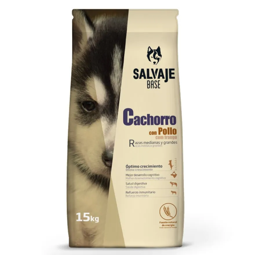 Salvaje Base Puppy Frango Ração para cães