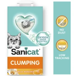 Sanicat Areia Aglomerante Baunilha e Tangerina para gatos