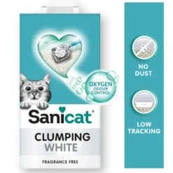Sanicat Clumping White Areia Aglomerante Branca para gatos
