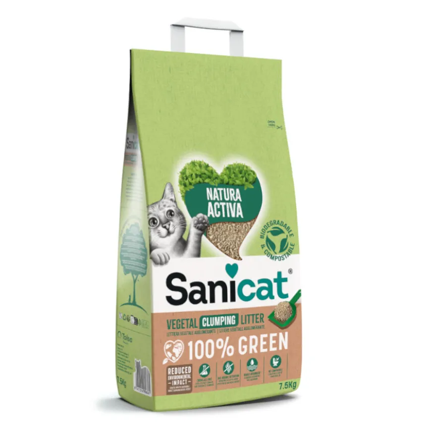 Sanicat Natura Activa 100% Green Areia Vegetal para gatos