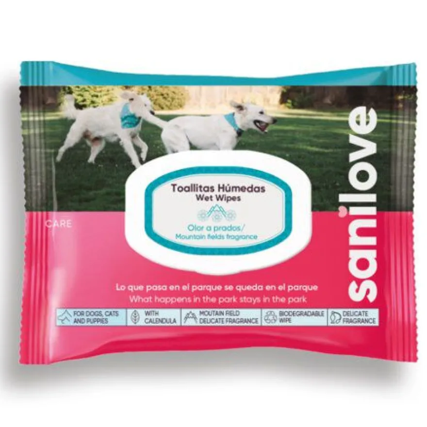 Sanilove Toalhitas Húmidas Aroma Prado para cães