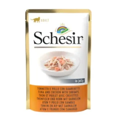 Schesir Adult Atum com Frango e Camarões saqueta para gatos