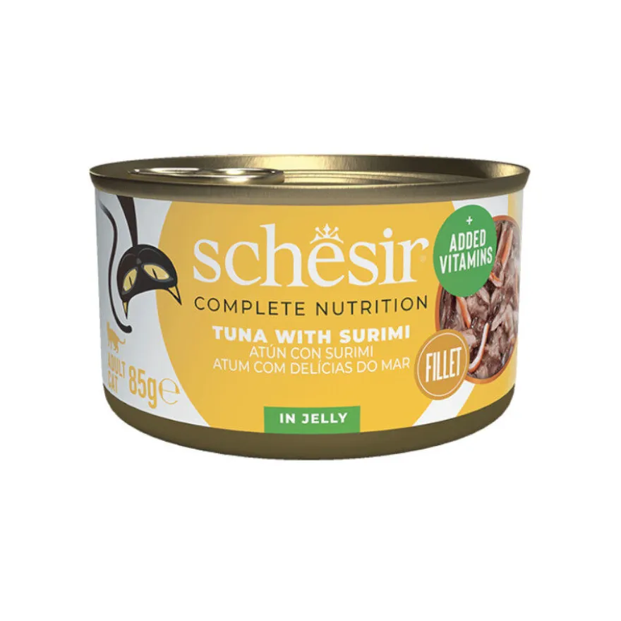 Schesir Adult Atum e Surimi lata para gatos